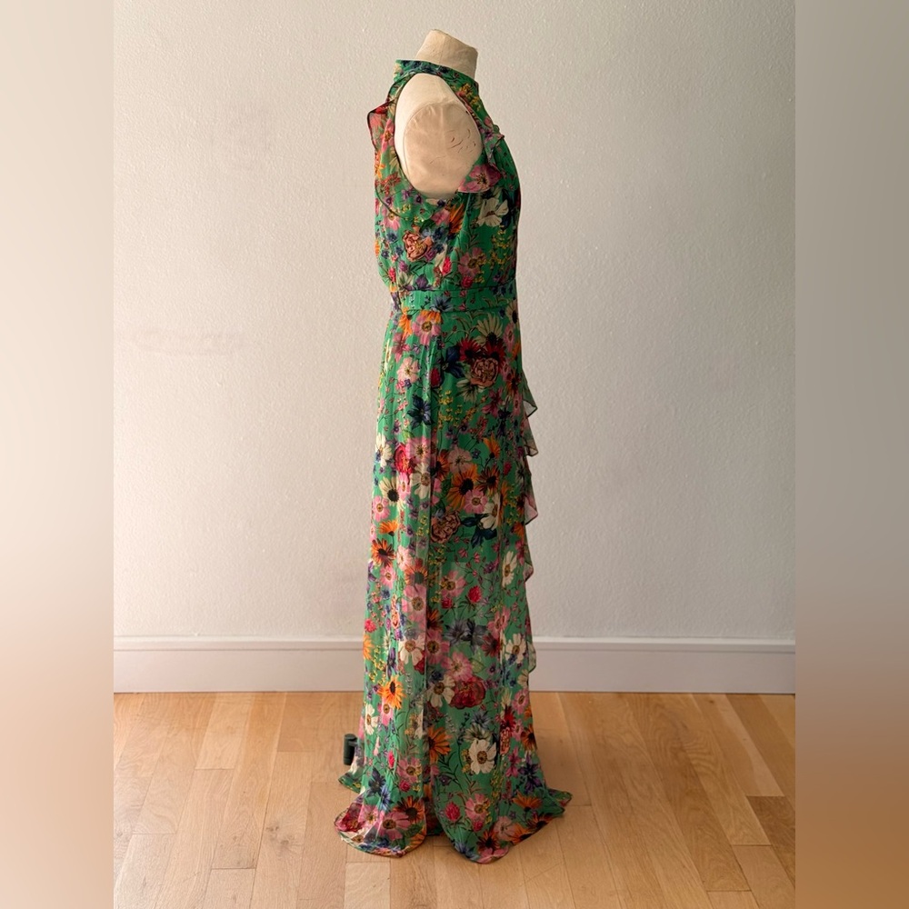Betsy & Adam Green Floral Halter Maxi Dress - Picture 2 of 11